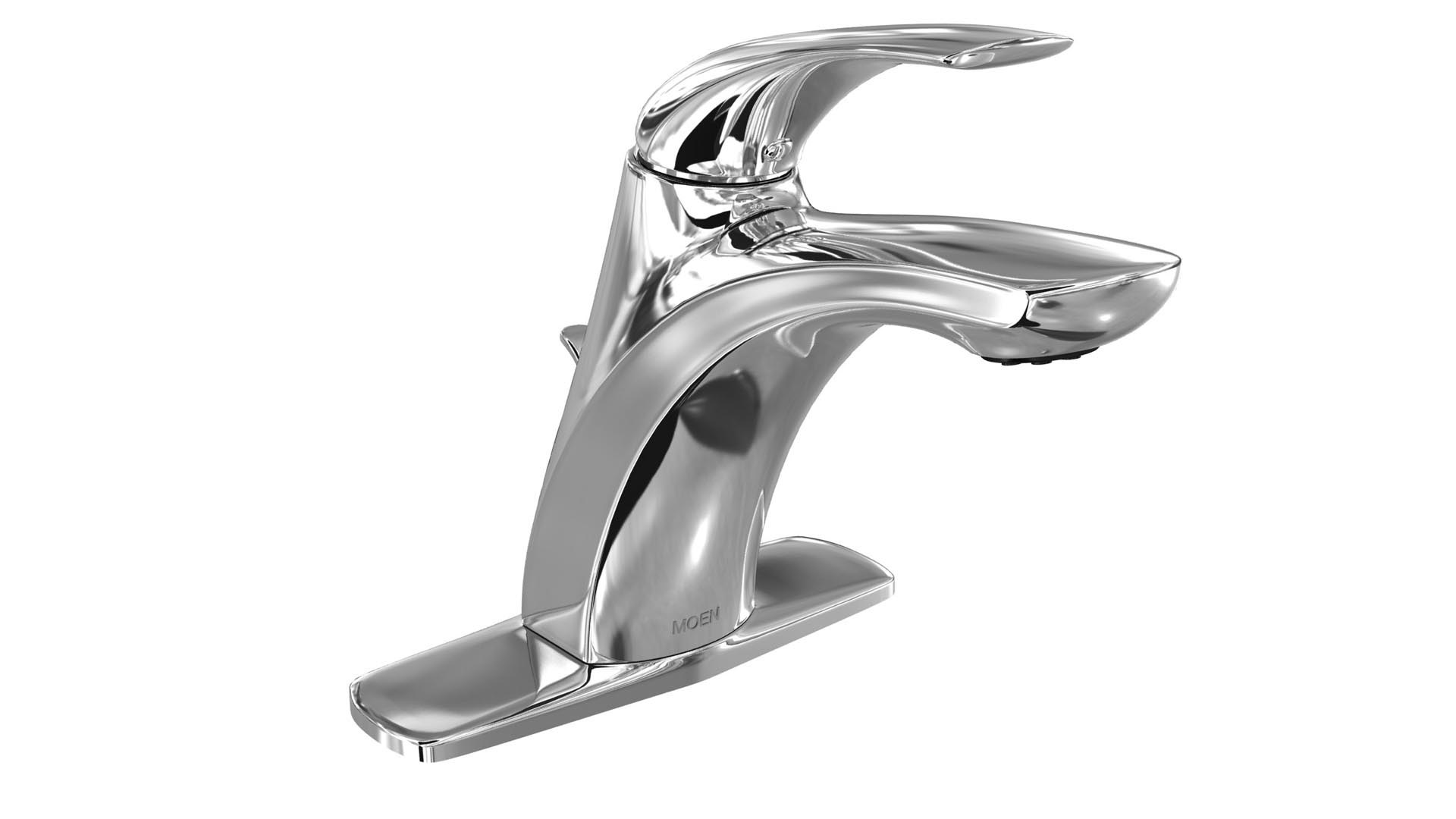 Moen WSl84533 Zarina Single-Handle High Arc Bathroom Faucet In Chrome ...