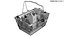 3D Two Detailed Shopping Basket And Cart