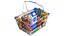 3D Two Detailed Shopping Basket And Cart