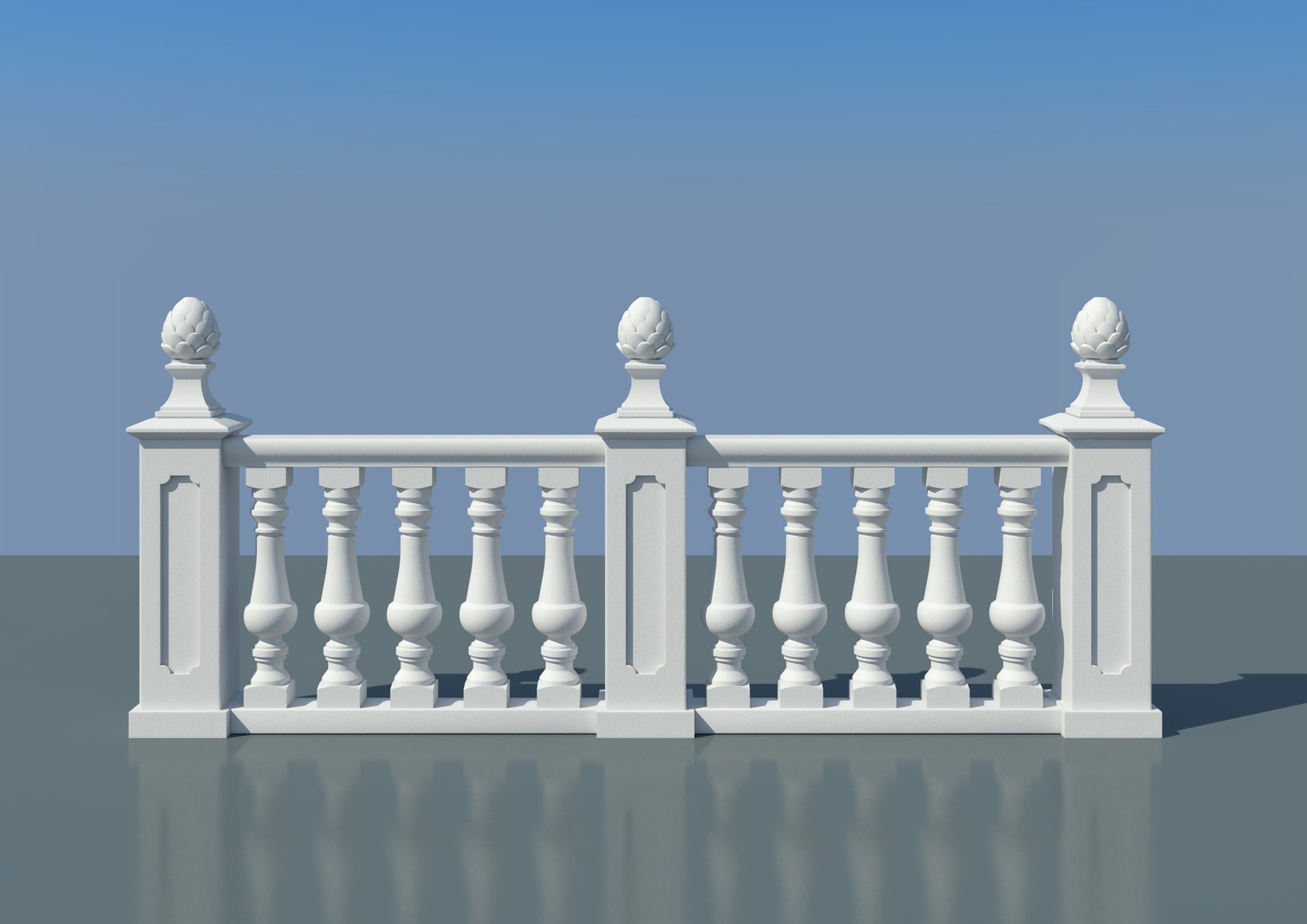 Free Balustrade 3d Model 7925