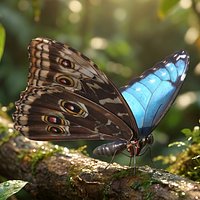 Morpho Peleides Tropical Butterfly Blue