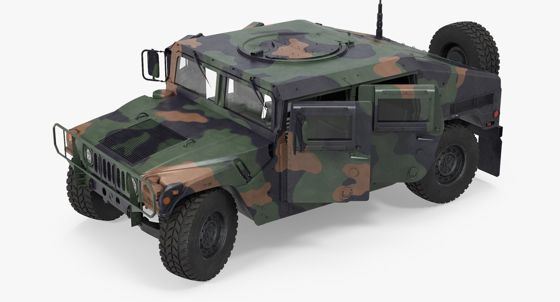Humvee M1151 Rigged Camo 3D model preview