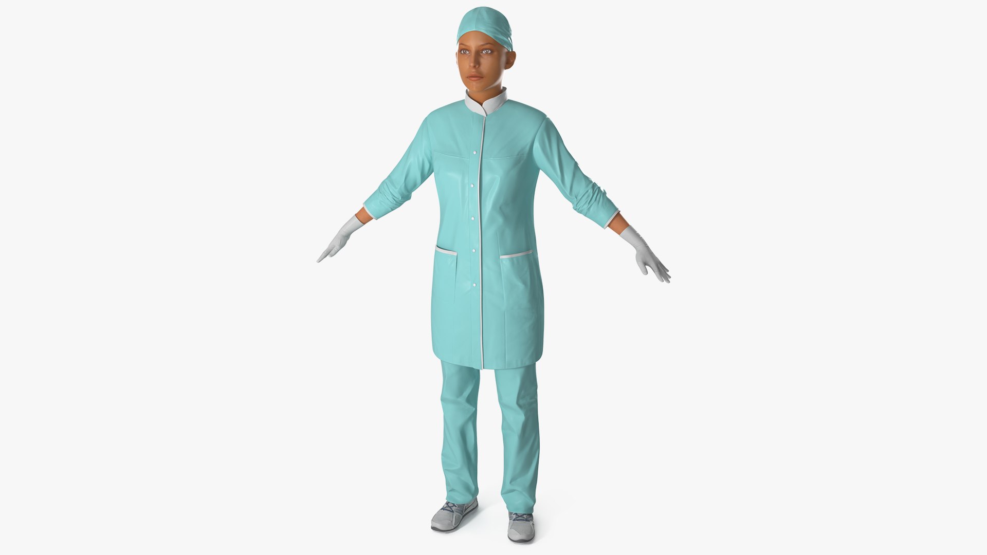Attractive Female Doctor Fur 3D model preview