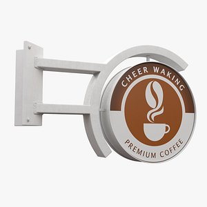 Corner Coffee Shop Signage Wall Mounted model