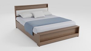 Stylish bed in a minimalist style 3D model