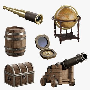 Pirate props collection 3D