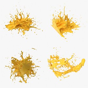 3D Yellow splash Bundle 6 model