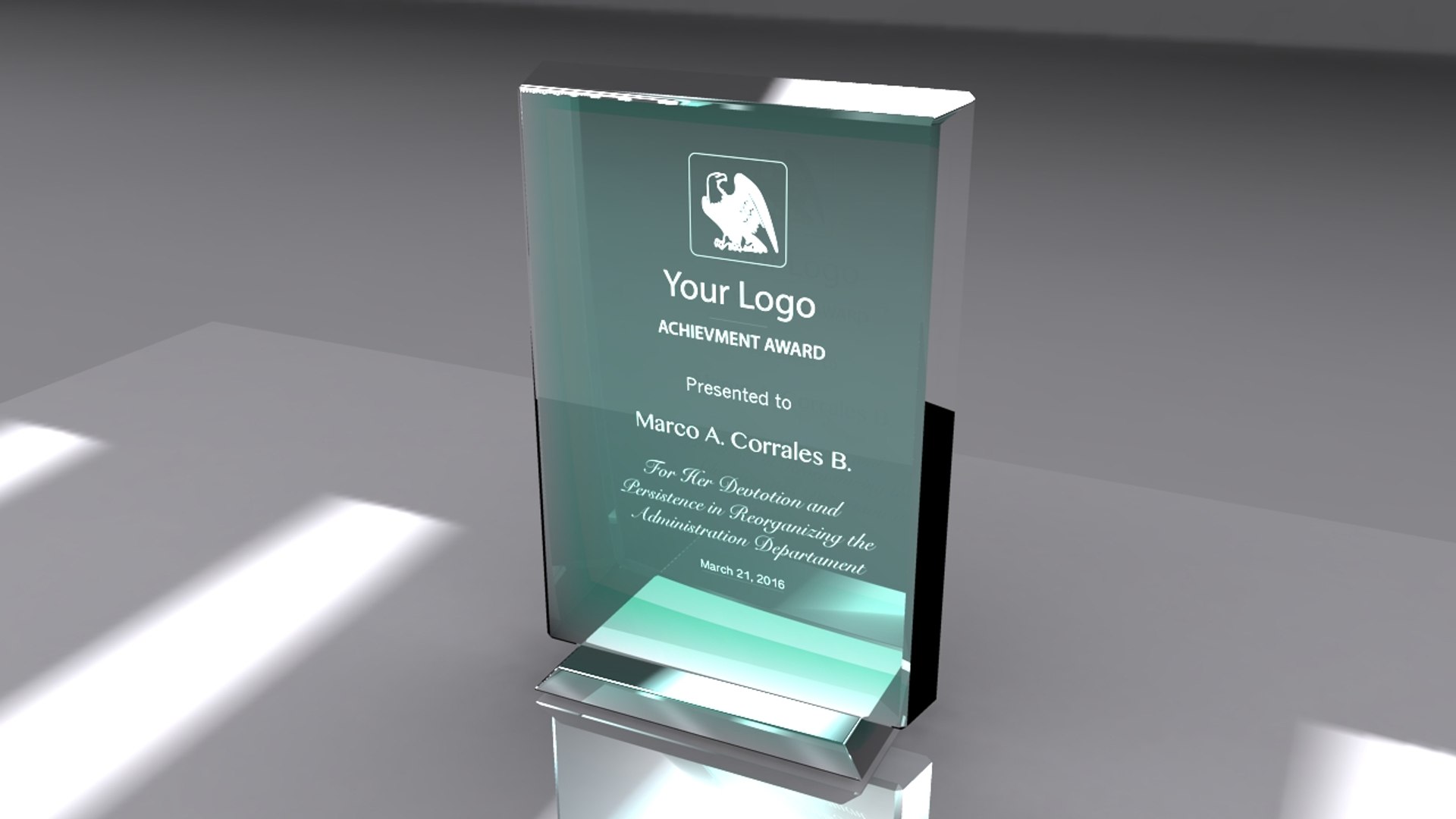 3d Award Glass Model