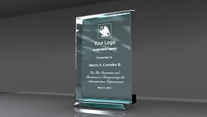 Diploma award glass