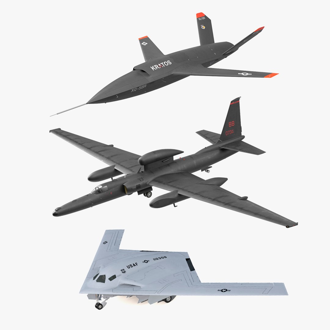 Rigged USA UAVs Collection 3D model preview