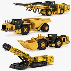 Underground Mining Machines Collection 3D