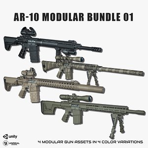 3D model AR-10 Bundle 01