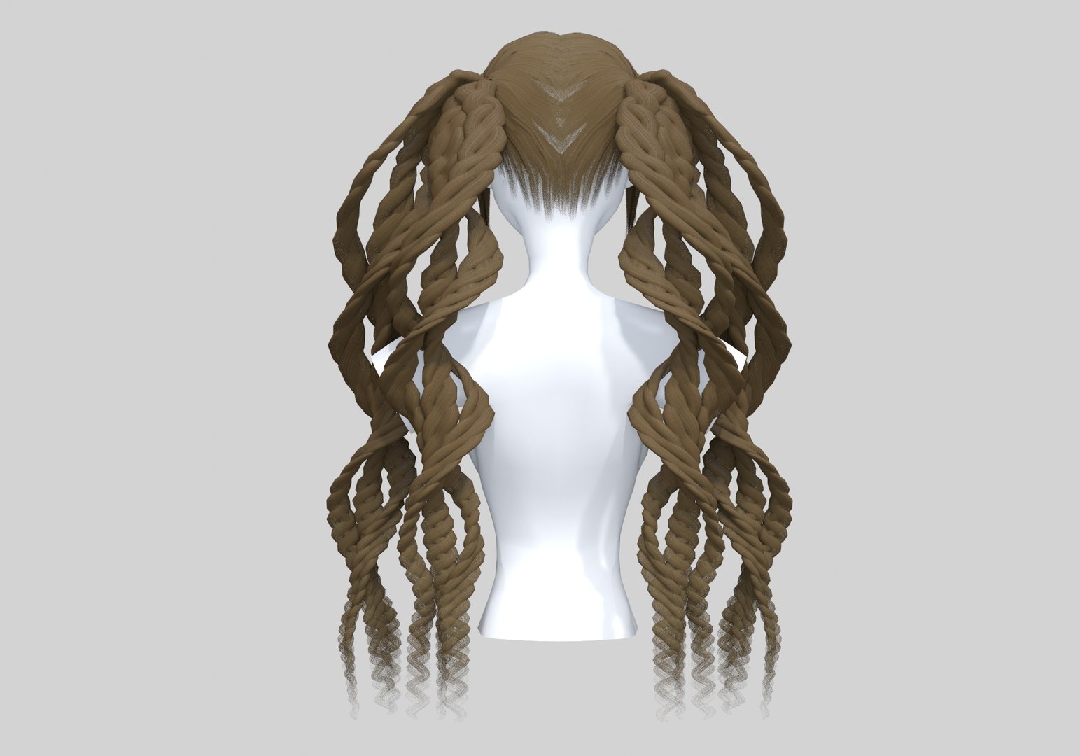 Curly Braids Hair 3D Model - TurboSquid 1943348