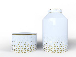 3D model white cookie jar decoration