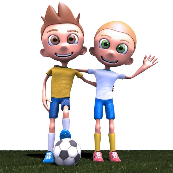 3d cartoon soccer players