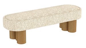 Soho Home Nieve Bench Boucle Sand 3D