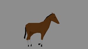 horse rigged walk 3D model