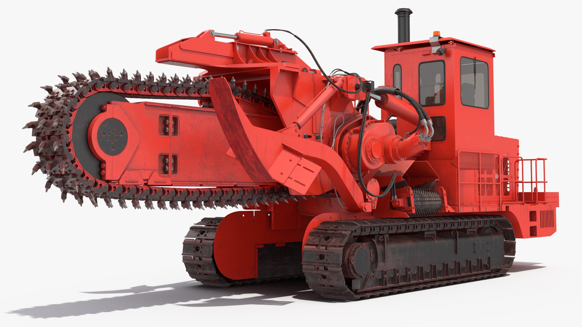 Trencher Machine Red Dusty 3D model preview