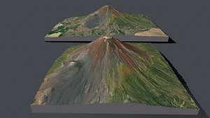 3D model Mountain landscape stratovolcano Fujiyama 3776m Honshu Japan