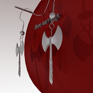 earrings axe 3d model