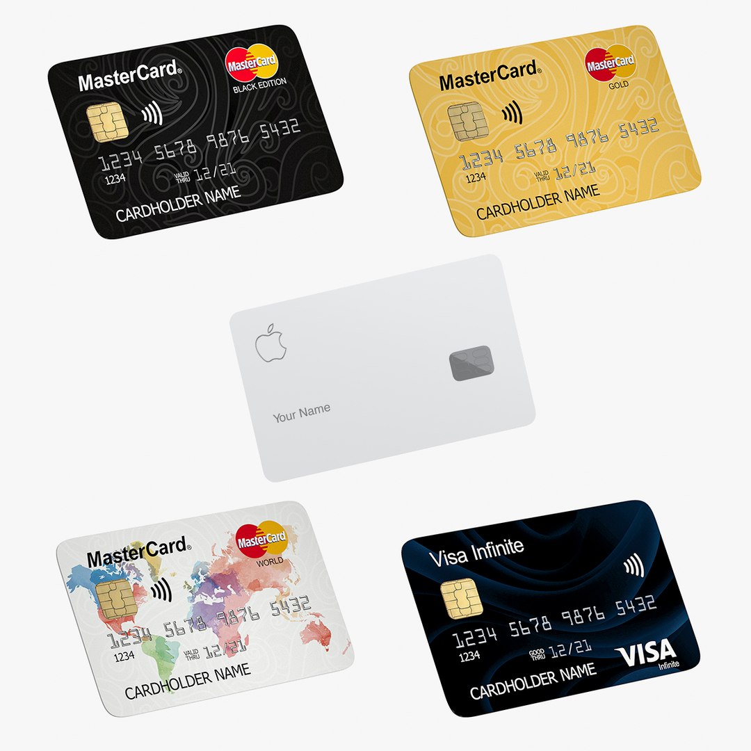 Credit Cards Collection 3 3D model preview