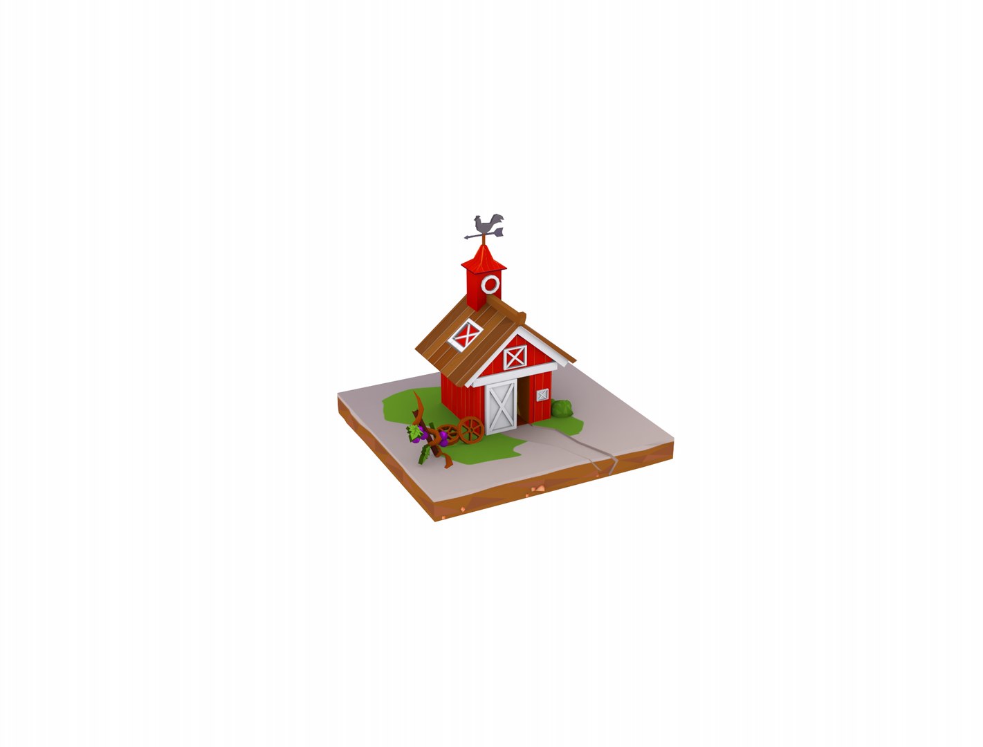 3D Barn Low Poly Model - TurboSquid 2199908