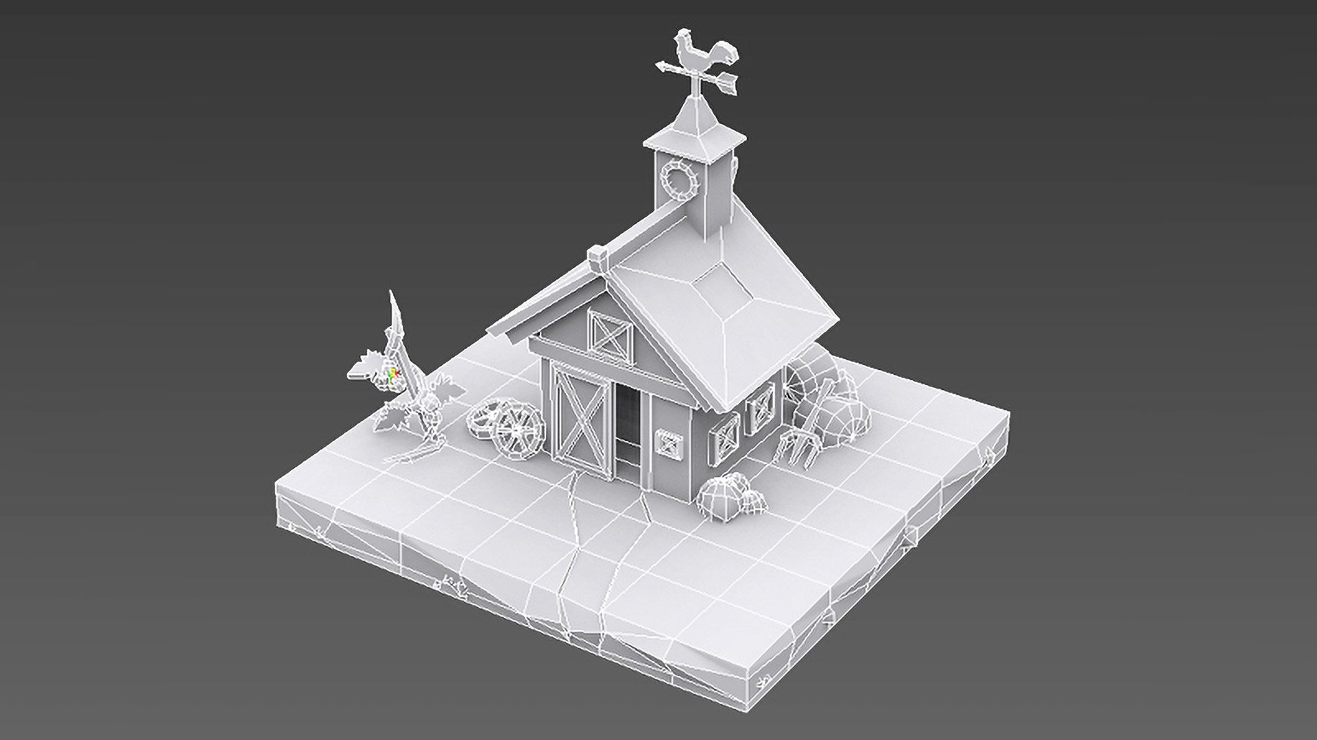 3D Barn Low Poly Model - TurboSquid 2199908