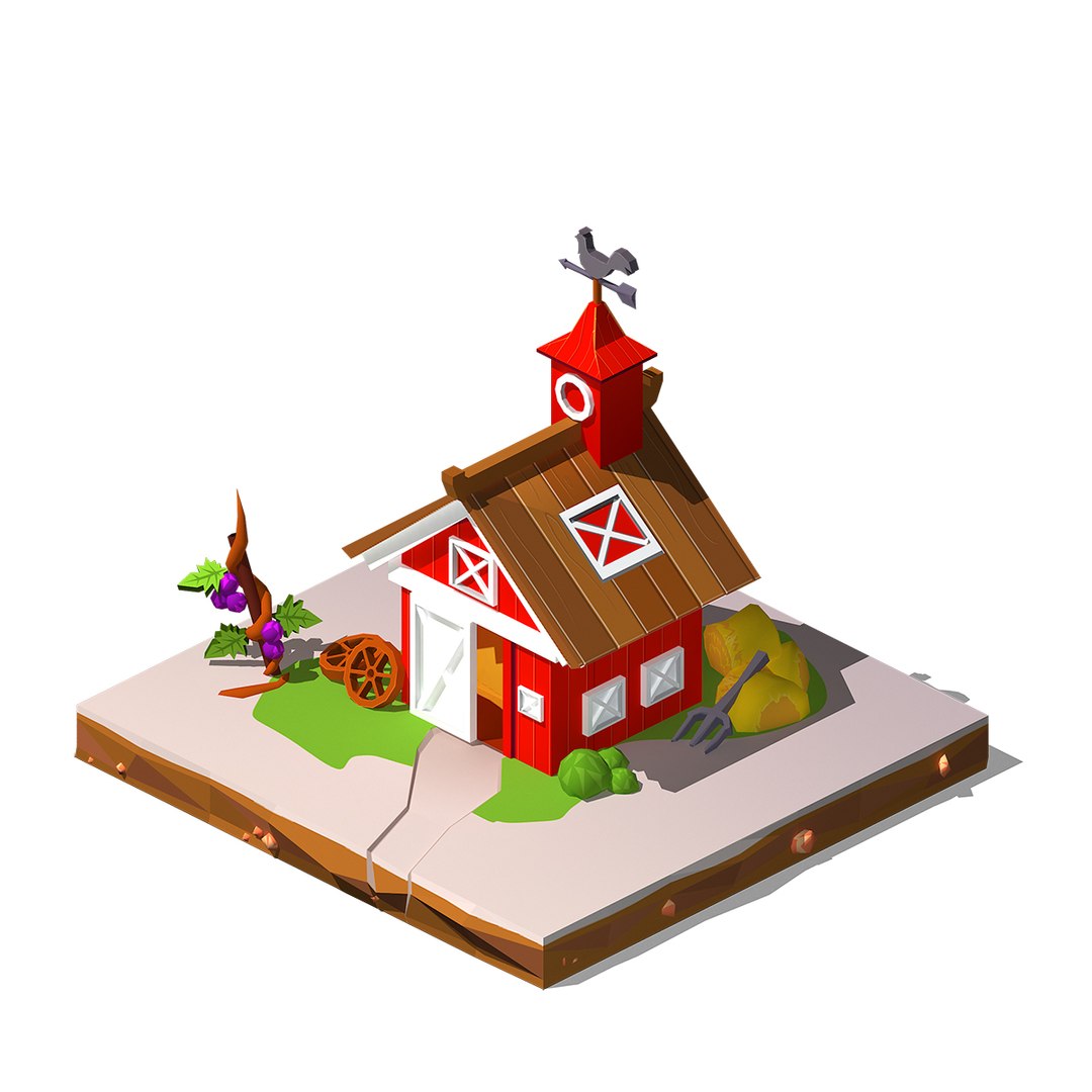 3D Barn Low Poly Model - TurboSquid 2199908