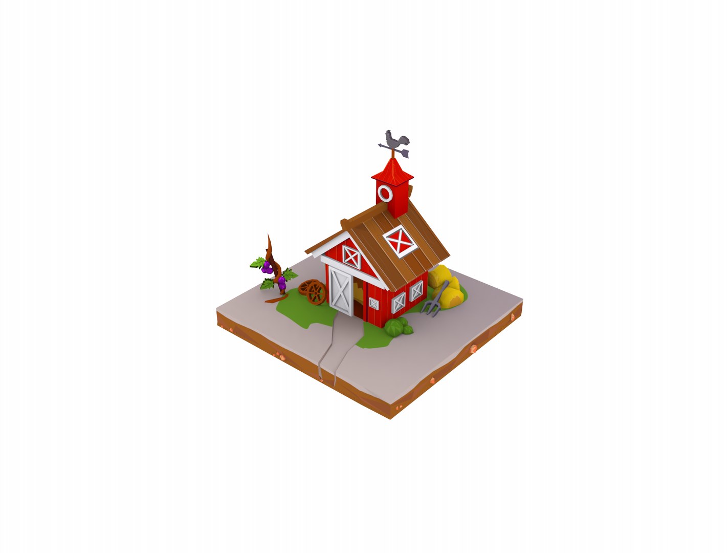 3D Barn Low Poly Model - TurboSquid 2199908