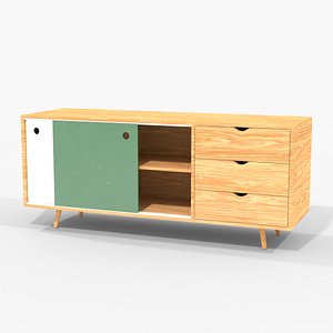 Wooden Sideboard 3D