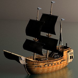 3d model pirate galleon