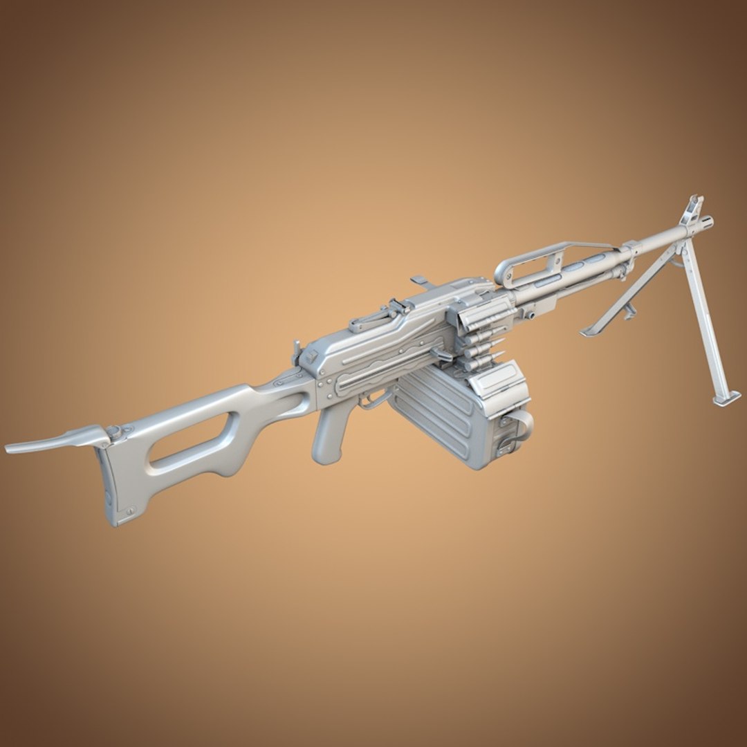 P Pecheneg Machine Gun 3d Model