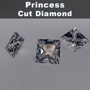 3d princess cut diamond materials