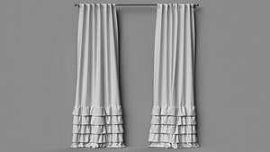 3D decoration curtains fabric model