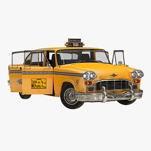 old nyc checker cab 3d model