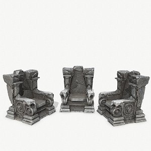 3D old throne