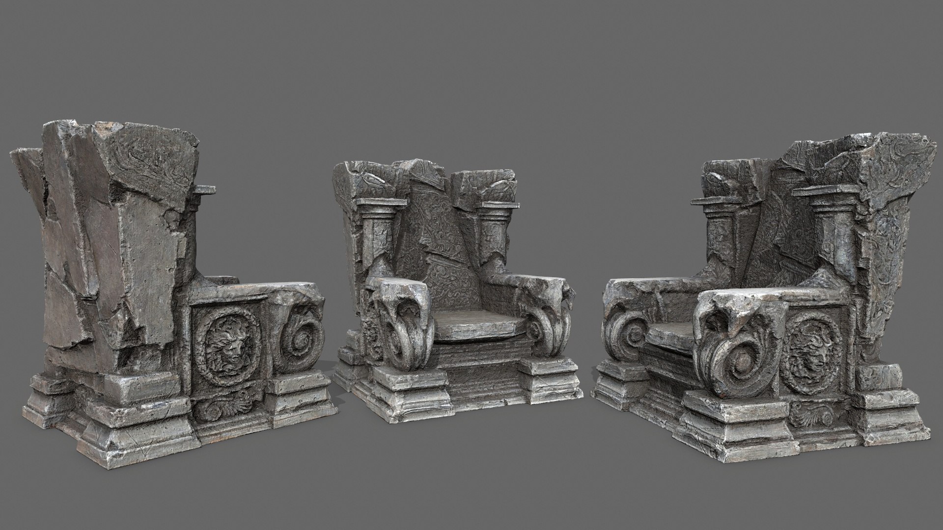 3D Old Throne - TurboSquid 2448116