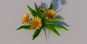 3D model flower yellow