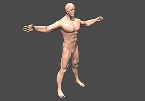 3D warrior man base mesh