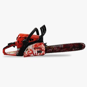 Chainsaw Stihl like - Gore Blood stained - horror game-ready Low-poly 3D model 3D model