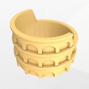 Stylized Roman Colosseum Isometric 3D Model