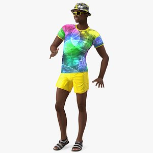 Light Skin Teenager Beach Style Standing Pose 3D model
