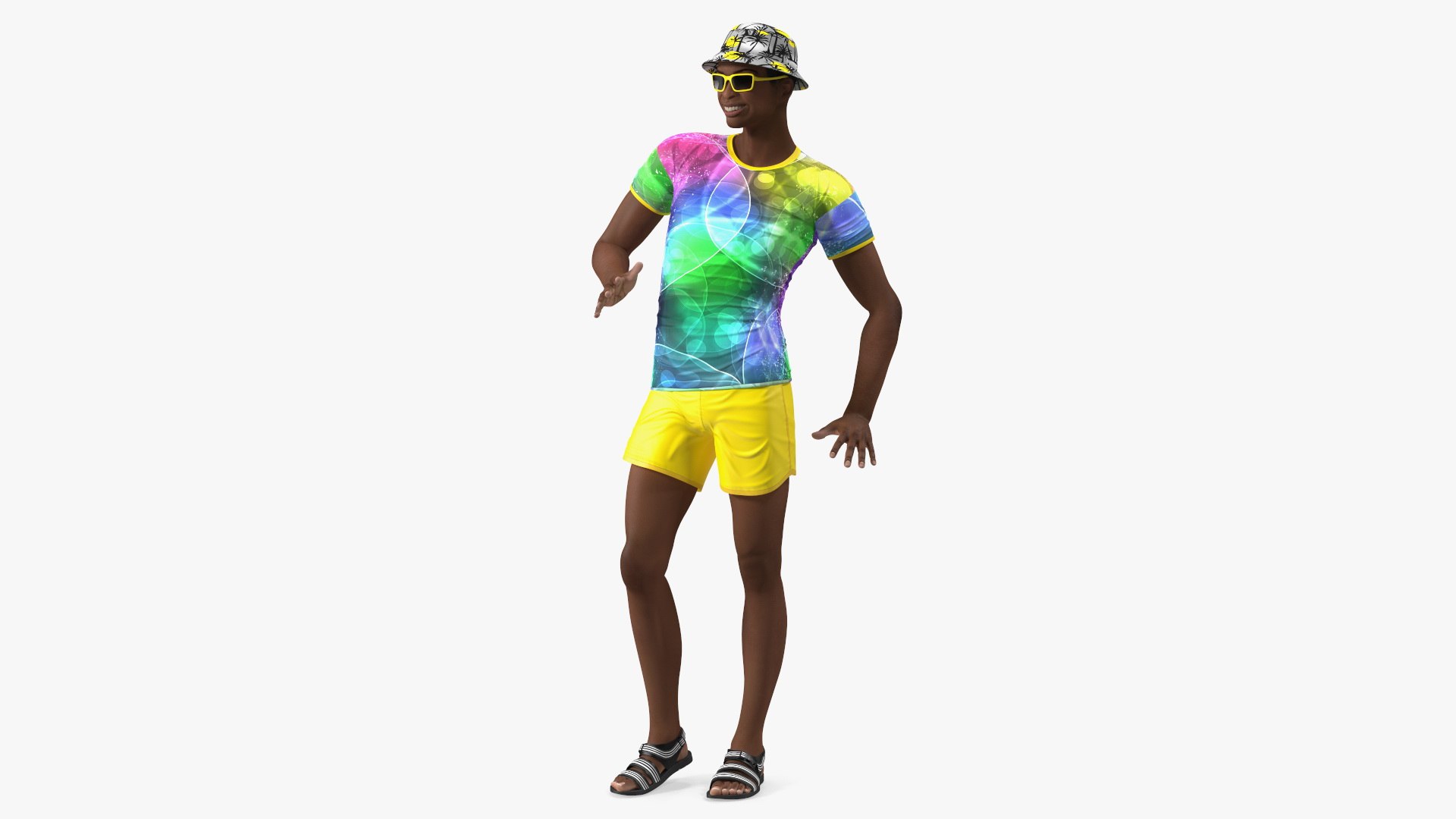 Light Skin Teenager Beach Style Standing Pose 3D model preview