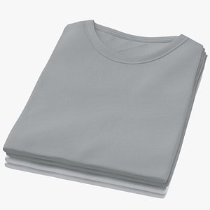 Female Crew Neck Folded Stacked Color Variations 08 3D model