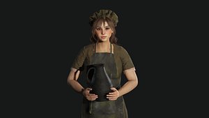 AAA 3D FANTASY MEDIEVAL CHARACTER -YOUNG BEAUTIFUL GIRL 2 3D