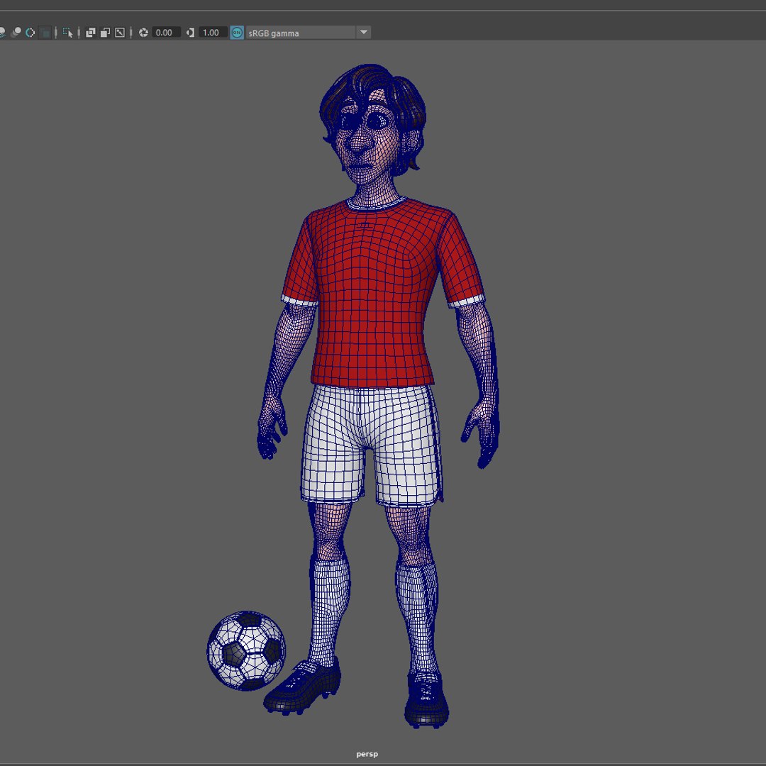 Football Player Soccer Cartoon Model - TurboSquid 1540698
