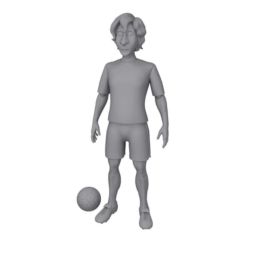 Football Player Soccer Cartoon Model - TurboSquid 1540698