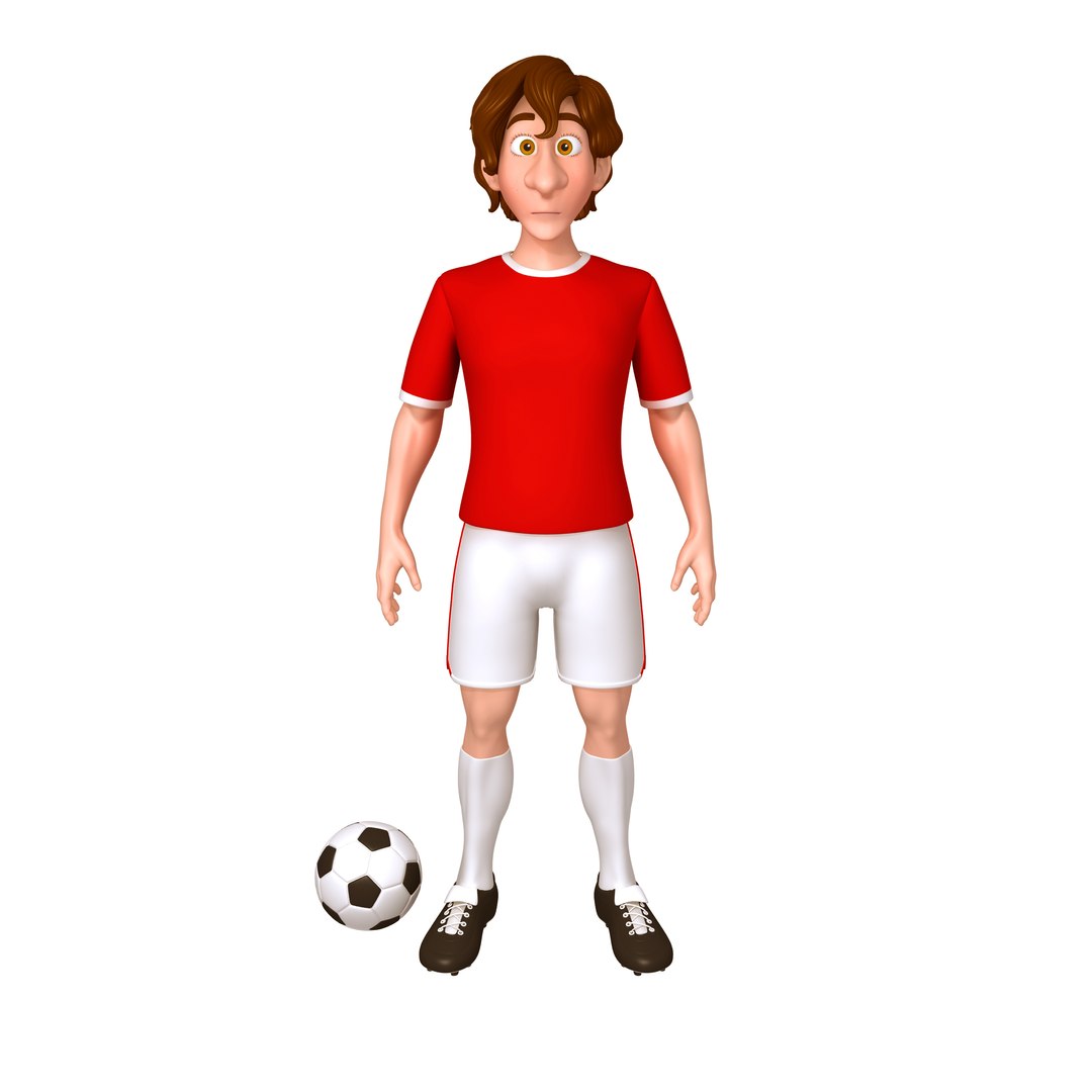 Football Player Soccer Cartoon Model - TurboSquid 1540698