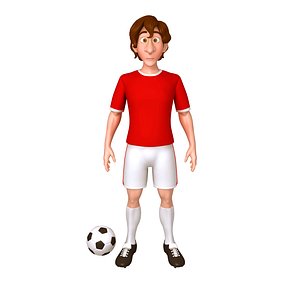 football player soccer cartoon model