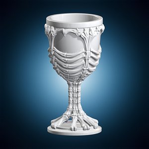 Skeleton Goblet Gothic Decor 3D Print Model model
